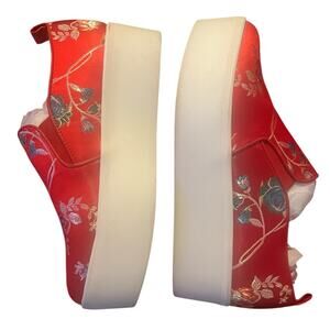 Floral Red Platform Sneakers